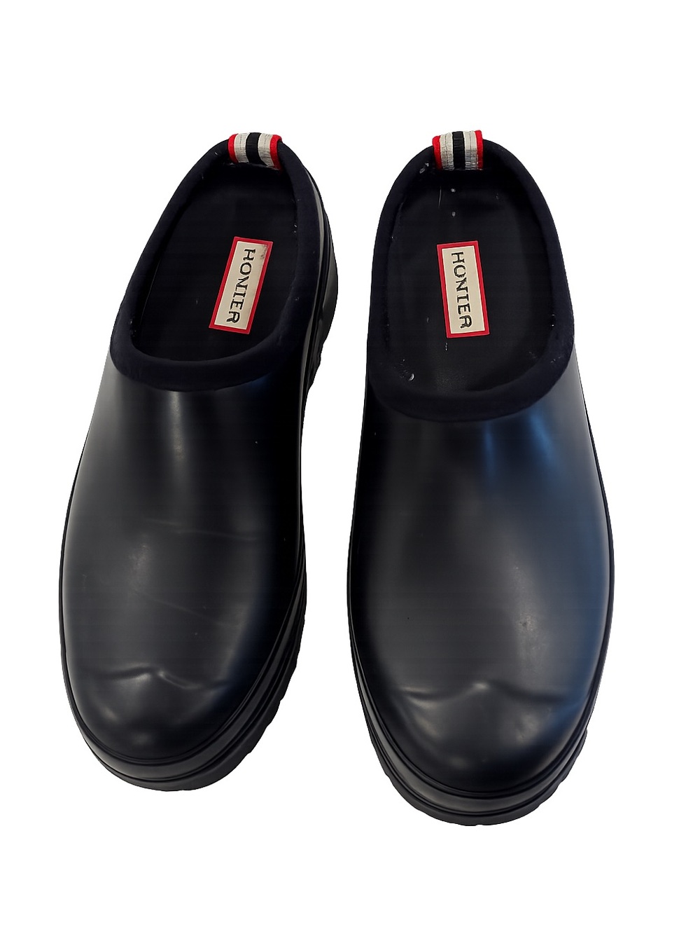 Hunter Black Rubber Clogs Mules Slip On Rain Garden Shoes Size 6 (Fits 7)